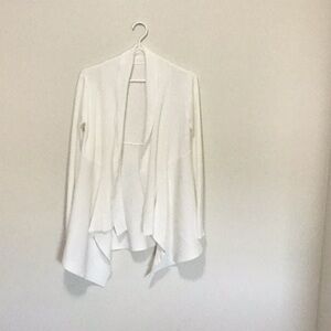 Sweater set with open cardigan and double v tank